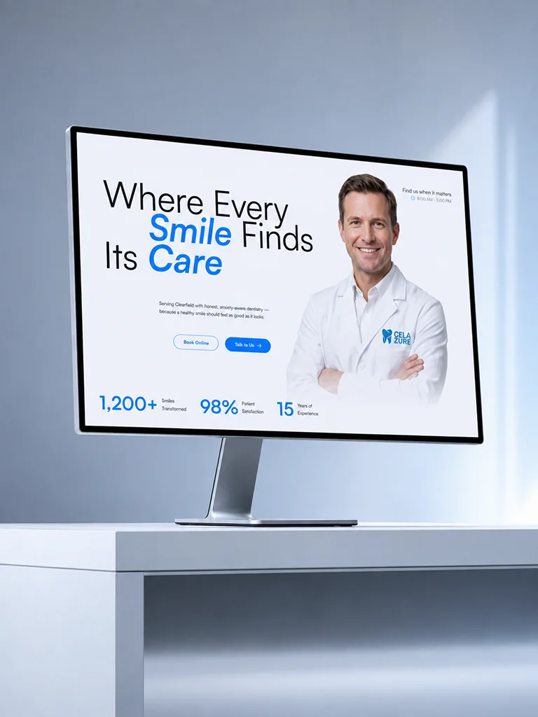 Celazure dental clinic landing page